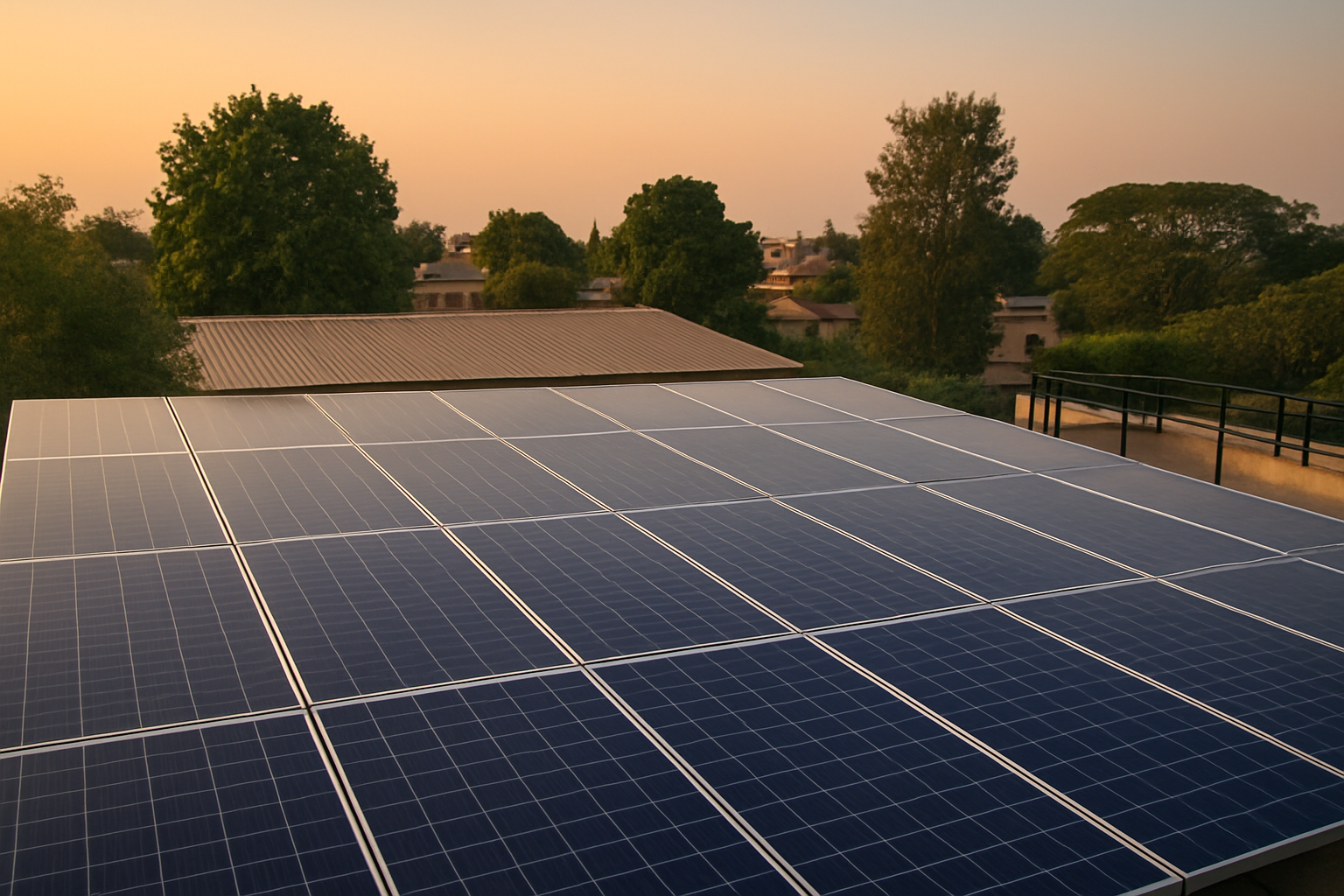 Panneaux solaires sur un toit